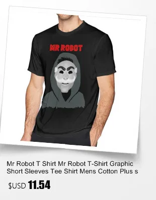 Футболка Mr Robot, Футболка Mr Robot Elliot Alderson, забавная Футболка с принтом, футболка с коротким рукавом, плюс размер, хлопковая Мужская Уличная футболка