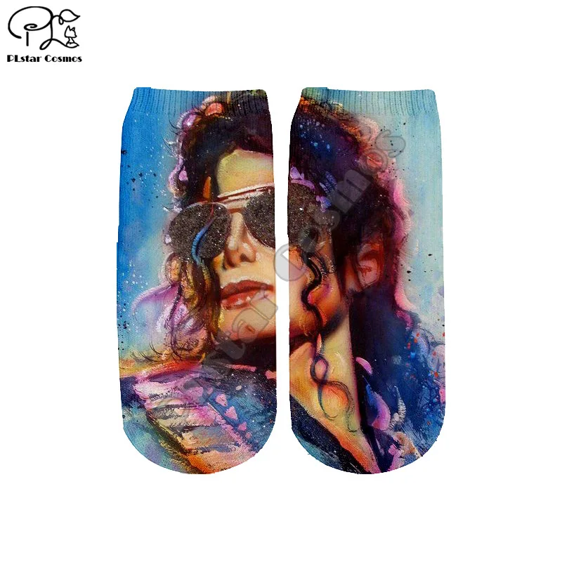 PLstar Cosmos Drop shipping Michael Jackson fashion 3DPrint Women/men/boy/girl Harajuku Colorful casual Short Ankle Socks Style3