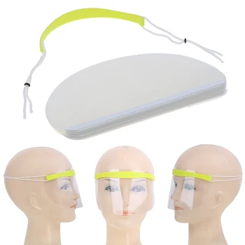 

50Pcs Disposable Transparent Plastic Face Shield Hair Salon Hairspray Masks Cutting Coloring Face Protecting Barber Supplies