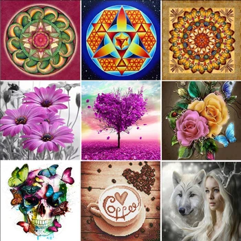 

DIY Round Drill Diamond Painting Flower Embroidery Cross Stitch Home Decor Arts scenery Decoration Gift Diamond Mosaic