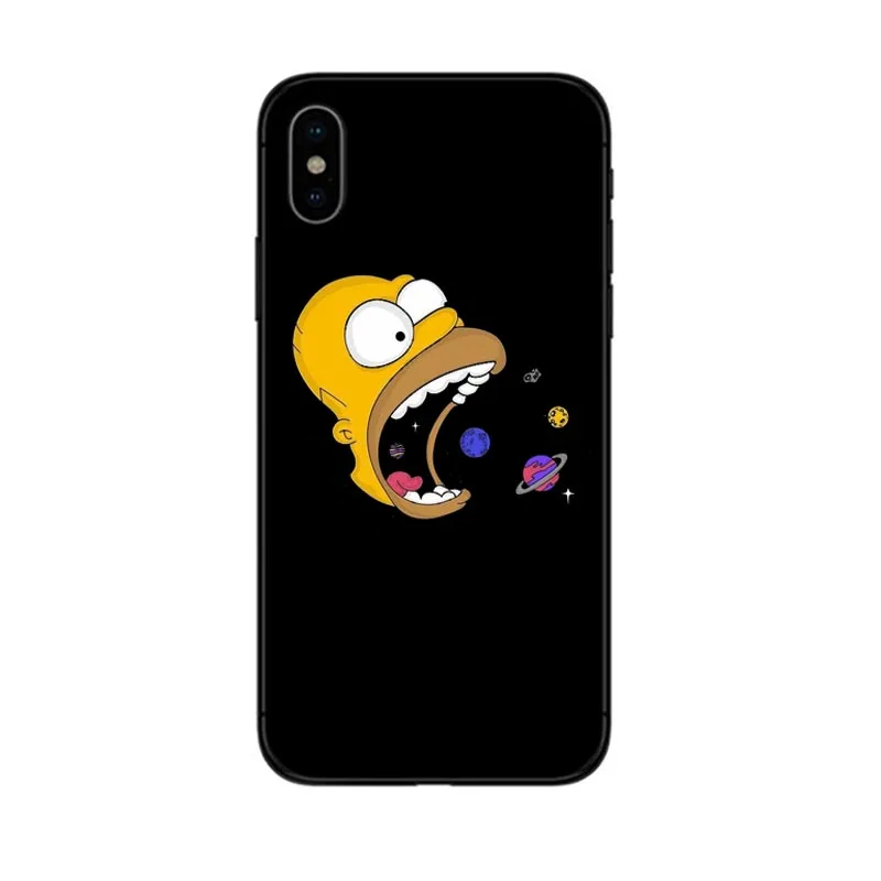 GYKZ смешной Homer J. Simpson Черный силиконовый чехол для телефона для iPhone 7 11 Pro XS MAX XR X 8 6 6s Plus 5 мультяшная Мягкая матовая задняя крышка