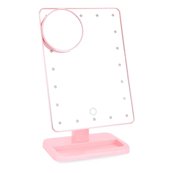 

LED Light Makeup Mirror With 10x Magnification Touching Sensor Dimming Portable Mirror Photo Accessories 310 x 200 x 80MM EM88