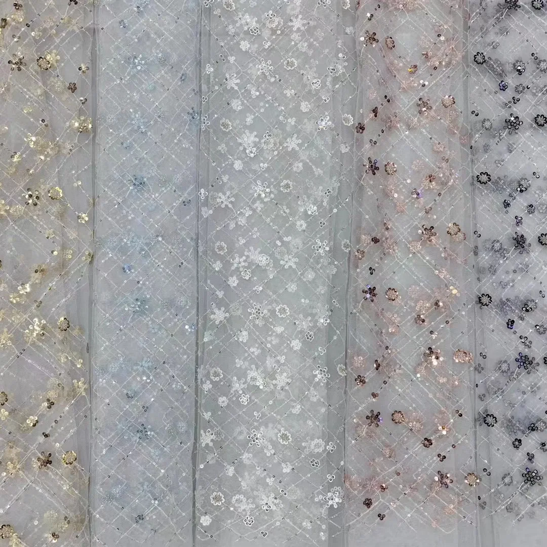 Новинка многоцветная ткань с блестками и вышивкой сливы крупное свадебное