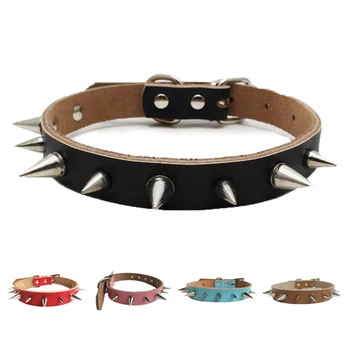 

Spiked Studded Small Large Cat Collar Rivet Accessory Hond Neck Strap For Kitten Necklace Leather PU Pitbull BullCat Pet