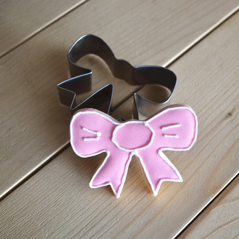 1pcs Bakeware Bowknot Stainless Steel Cookie Cutter Moldes Metal Biscuit Mould Fondant Cake Decor Tools Pastry Shop - 4