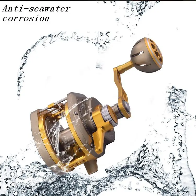 13+2BB 6.3:1 Fishing Reel Automatic Line Guide Saltwater Boat Spinning Reel Slow Fast CNC Aluminium Full Metal Baitcasting Reel