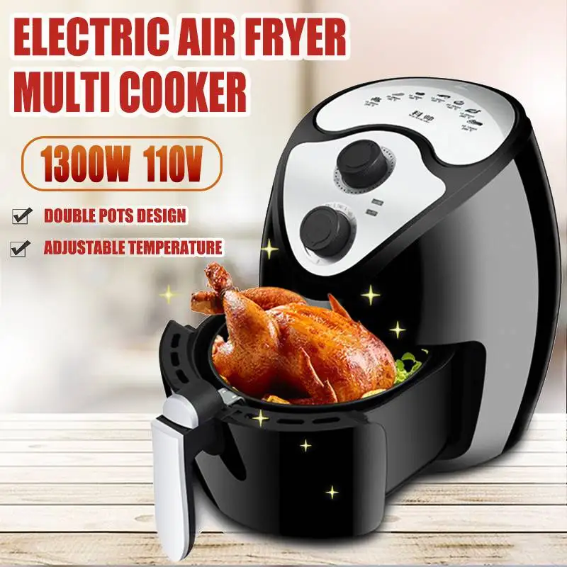  1300W 2.6L Electric Air Fryer Multi Cooker Fryer Timer Temperature Control Power Oilless Fried Kitc - 4000416719270