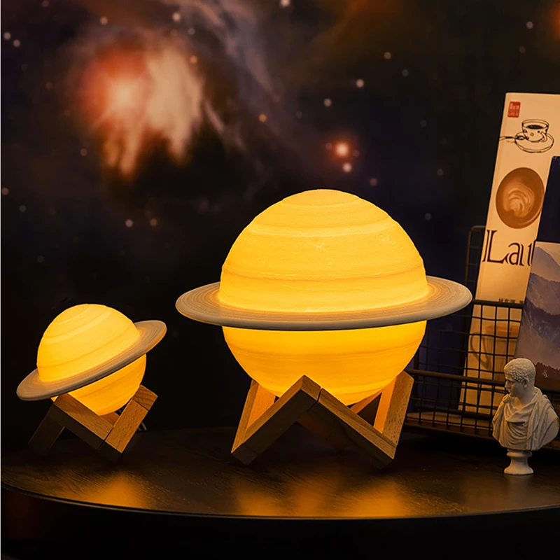 

13cm Led USB Round Fantasy Saturn Lamp 3D Printing Night Light Decoration Atmosphere Chirdren bedroom Christmas Gift