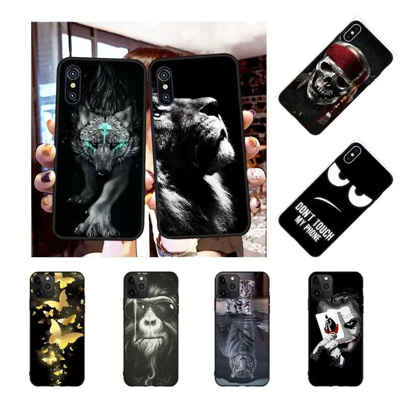 PENGHUWAN Animal Lion Wolf Bling Cute Phone Case for iPhone 11 pro XS MAX 8 7 6 6S Plus X 5S SE XR case | Мобильные телефоны и