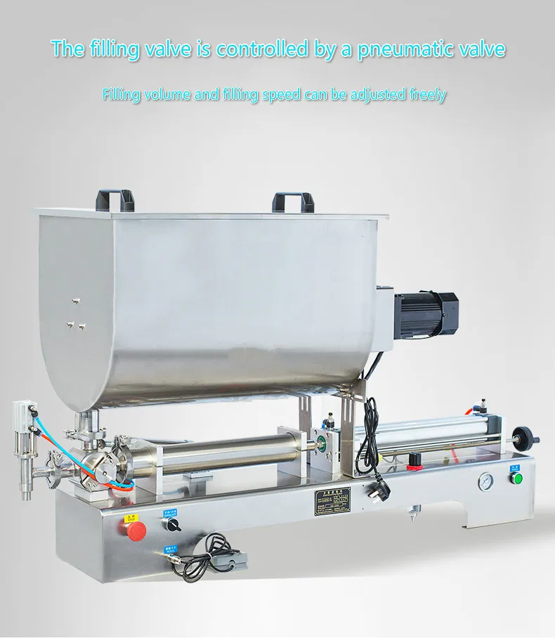Multipurpose stirred paste filling machine piston type pneumatic quantitative filling machine