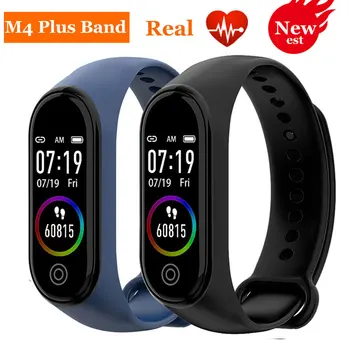 

Newest M4 Plus Smart Bracelet Real Heart Rate Blood Pressure Waterproof Fitness Tracker Smart Band Watch For Apple IOS Android