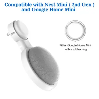 

Outlet Wall Mount Holder for Google Home Mini Nest Mini (2nd Gen) Space-Saving Accessories Compact Case Plug in Kitchen Bedroom