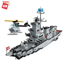  910PCS Enlightenment Assembled Building Blocks 112 Cruiser Aircraft Carrier Boy Military Assembly Model Toy Gift 
