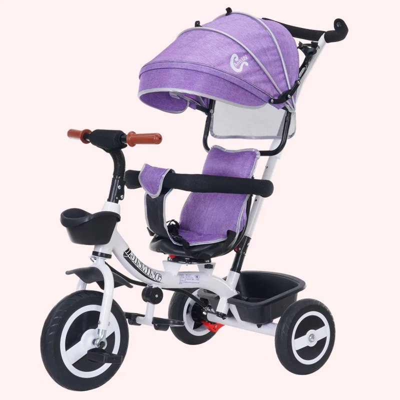 LazyChild Folding Children's Tricycle Multifunction Two-way Baby Stroller Bicycle Seat Space Wheel Three Wheels Stroller