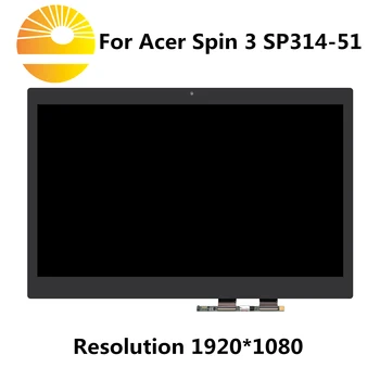

New For Acer Spin 3 SP314-51 Laptop Touch Digitizer N17W5 LCD Screen Display Assembly With Frame 1920*1080
