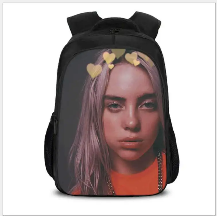 as pictures Певица Billie Eilish, рюкзак, качественная женская сумка billie eilish, Студенческая школьная сумка для подростков, девочек и мальчиков, mochila escolar - Цвет: as pictures