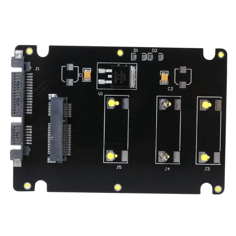 1PC Mini Pcie mSATA SSD To 2.5 Inch SATA3 Adapters Cards With Cases