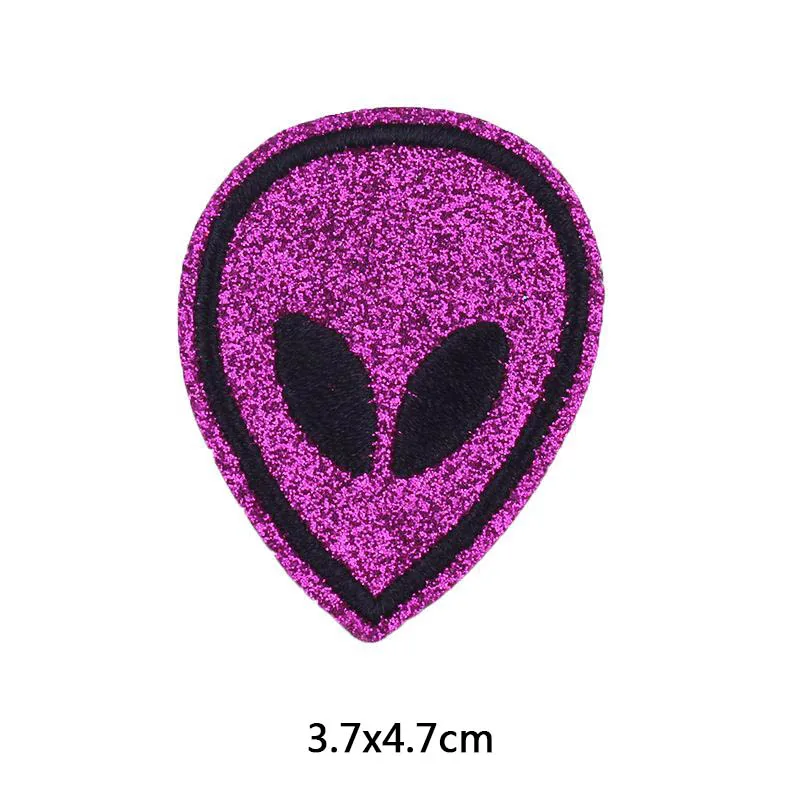 Нашивка С Вышивкой UFO Alien для одежды, крутые наклейки для футболки для мальчиков, декоративная нашивка на спине, термостойкая одежда - Цвет: PE2723CT