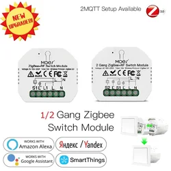 Yandex Alice ZigBee 1/2 Gang WiFi Smart Light Switch Module Relay Smart Life/Tuya APP Remote Control With Alexa/Google Home Yandex Alice ZigBee 1/2 Gang WiFi Smart Light Switch Module Relay Smart Life/Tuya APP Remote Control With Alexa/Google Home