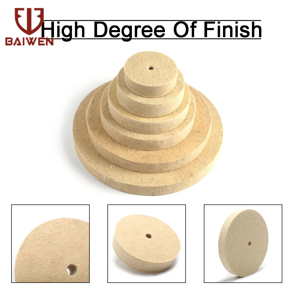 

75mm-250mm Wool Felt Polishing Buffing Round Wheel Polisher Abrasive Disc For Wood Metal Polishing Durable Drill Grinding Wheels