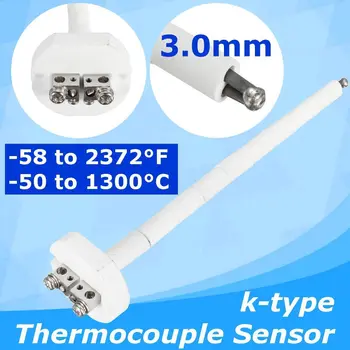 

High Temperature K-Types Thermocouple Sensor Ceramic Kiln Furnace 2372F 1300°C