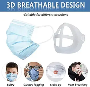 

5 Pcs Mask Bracket Reusable Masks Inner Pad Bracket Support Frame Non-Stick Lipstick Breathable Mask Artifact Mask Inner Pad