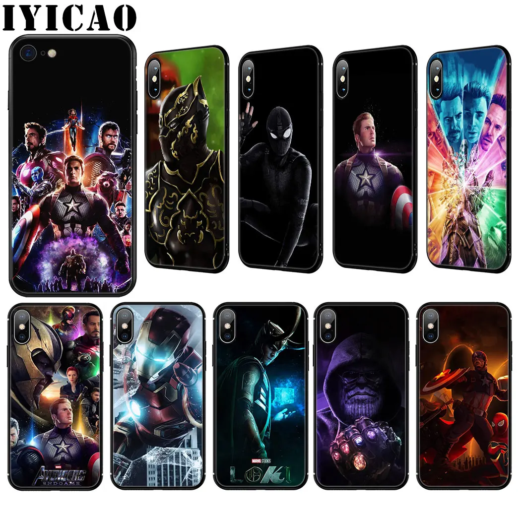 Мягкий силиконовый чехол Marvel Avengers Cool для iPhone 11 Pro Max XR X XS 8 7 6 6S Plus 5 5S SE |