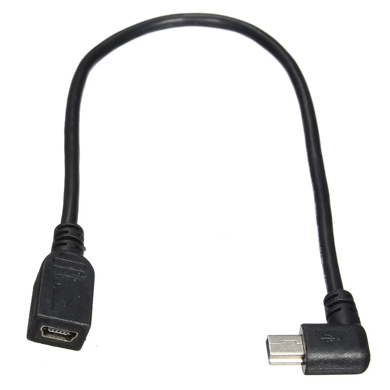 Gps Mini USB 5Pin 90 градусов левый угловой кабель для передачи данных 24 см