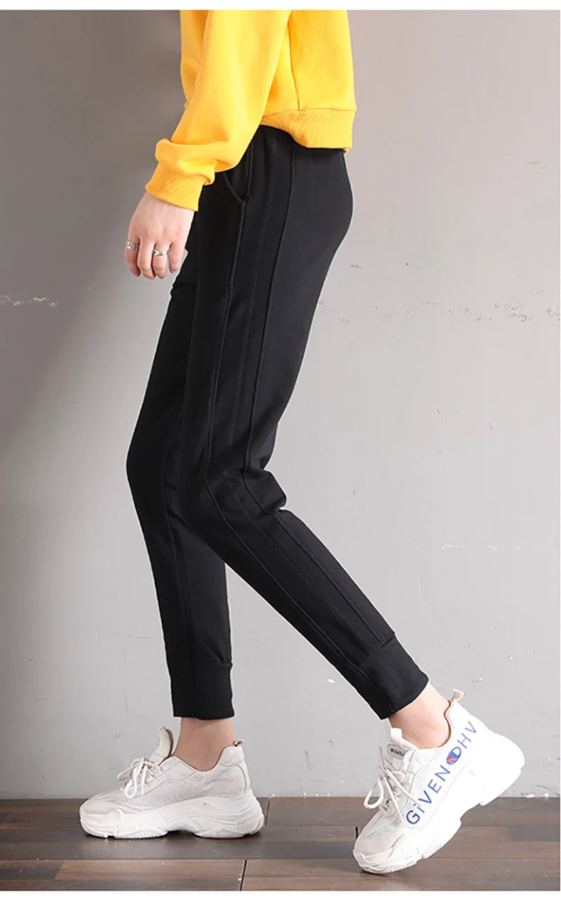Sweatpants For Women Elastic Waist With Drawstring Lady Trousers Streetwear Pantalones De Mujer Pockets Sashes New Ladies Pants