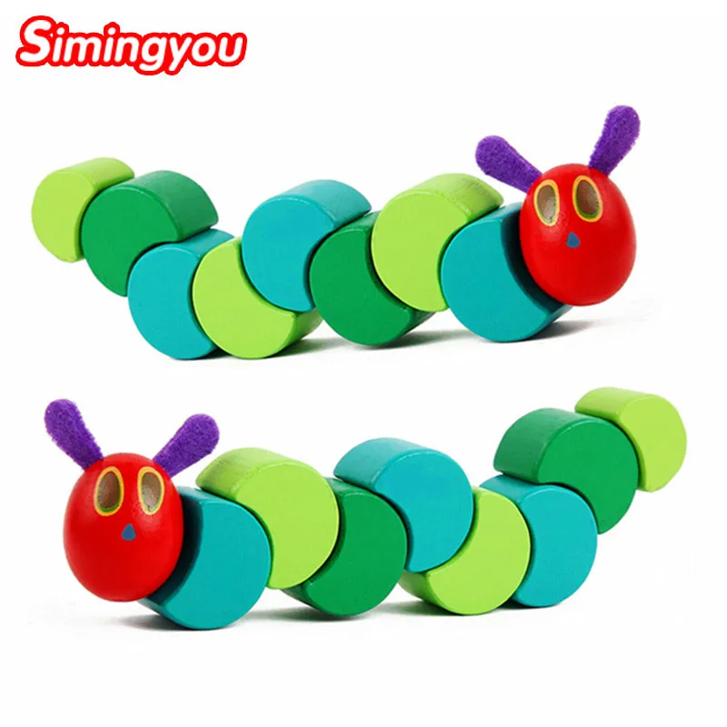 

The Very Hungry Caterpillars Wooden Toys Montessori Children Anime Toy Drop Shipping