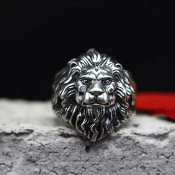 

2020-7 New Rings For Men Retro Ring Punk Hip hop Ring Band Rings Brand Fashion Lion Rings Jewelry Male NO21