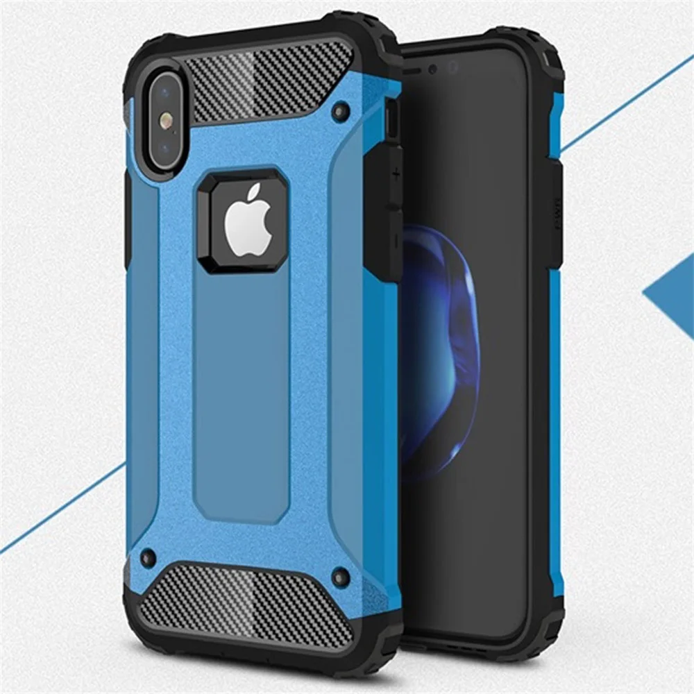 Роскошный противоударный защитный чехол для IPhone 8, 7, 6, 6s Plus, XR, XS, Max, X, бампер, чехол для IPhone 5 5S se, мягкий чехол на заднюю панель s - Цвет: blue