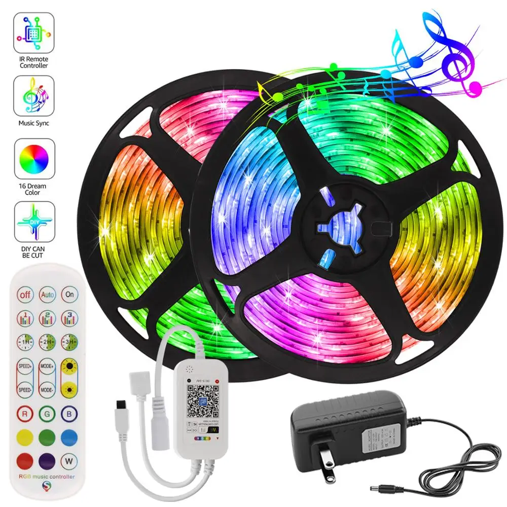 

LED Strip 5M Fita Led Rgb Diode Tape 12v Room Lighting Led Remote Control Luminous Festoon Led Light for Bedroom TV Party Decor