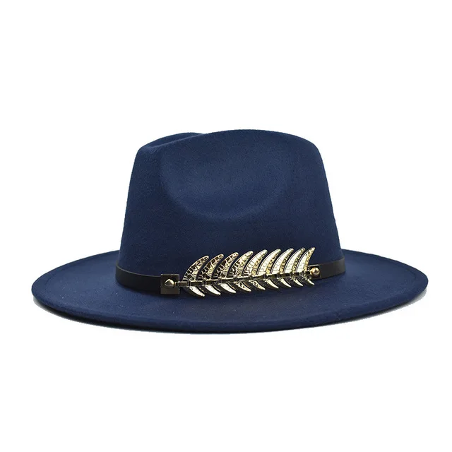 2020 High Quality Vintage Classic Felt Jazz Fedora Hat Big Brimmed Hat Cloche Cowboy Panama for Women Men Bowler Hat Fedoras 3