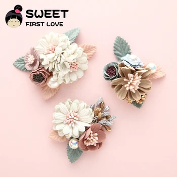 

3PCS Handmade Flower Hair Accessories For Women And Girls Elegant Head Wear Floral Hair Band Soft Pearl Headbands For Kids