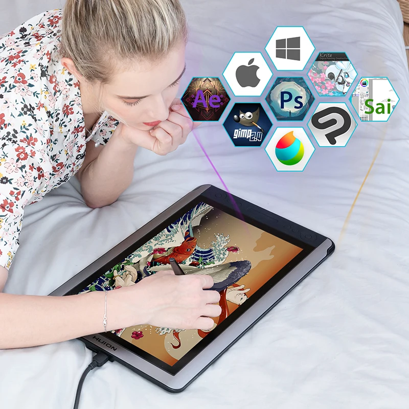 HUION kamvas gt-156hd V2 ручка графический планшет Планшеты Мониторы цифровой Графика Мониторы рисунок Мониторы IPS HD ЖК-дисплей Мониторы