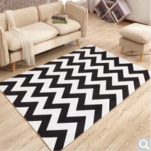 Скандинавский 3D принт геометрический простой черный белый ковер спальня гостиная придиванный коврик стол Йога декоративный коврик нескользящий коврик