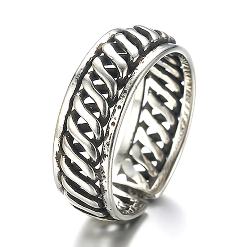 Anillo De Compromiso De Plata Y Zafiro Para Hombre