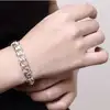 Pulsera de plata de ley 925 para hombre y mujer, exquisita pulsera de plata fina de 10mm de ancho y 21cm de espesor, joyería fina ► Foto 2/6