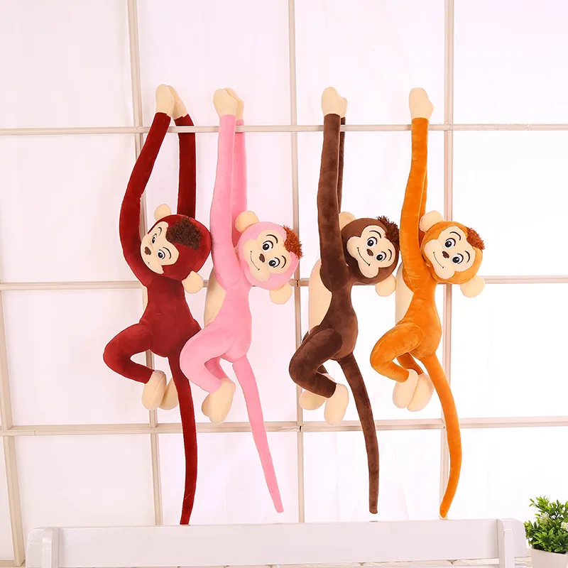 

90CM Cute 4 Colors Kawaii Long Arm Tail Monkey Stuffed Doll Plush Toys Curtains Baby Sleeping Appease Animal Doll Birthday Gifts