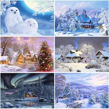 

DIY Diamond Painting Waterfall Landscape Full Square Diamond Embroidery Mosaic Winter Scenery Picture of Rhinestones Home Decor