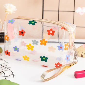 

2019 new lovely waterproof Large capacity Portable Maiden portable Ms Cosmetic bag Transparent wpomen bag make up bag