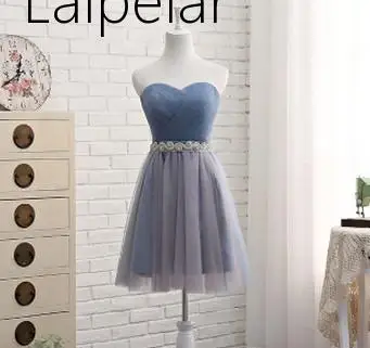 Vestido De Noiva, платье подружки невесты пыльного синего цвета, длинное платье с глубоким декольте, с бусинами, со складками, Элегантные Простые Вечерние платья для невесты, свадьбы, выпускного вечера, Новинка - Цвет: 3