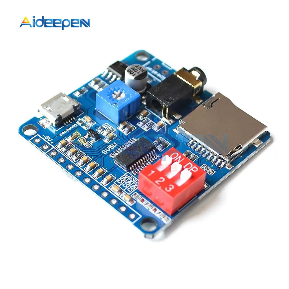 Модуль воспроизведения голоса музыкальный mp3 плеер спусковой усилитель класса D 5