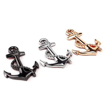 

3D Metal Personality Car Stickers Boat Anchor Hooks Navy Emblem Grill Cross Badge Pirate Ship Car Body Sticker Auto Accessoires