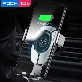 

ROCK Qi Car Wireless Charger for iPhone XS Max XR 8 Plus 15W Fast Charger Gravity Car Mount Holder for Samsung S10 S9