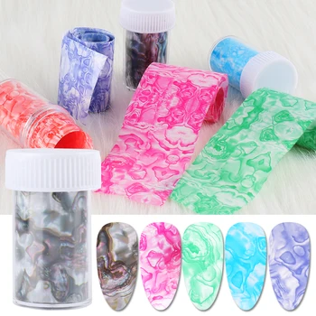 

100cm*4cm Holographic Nail Transfer Foil Marble Sticker Starry Gradient Paper Decal Wraps Mermaid Manicure Slider Design LABK109