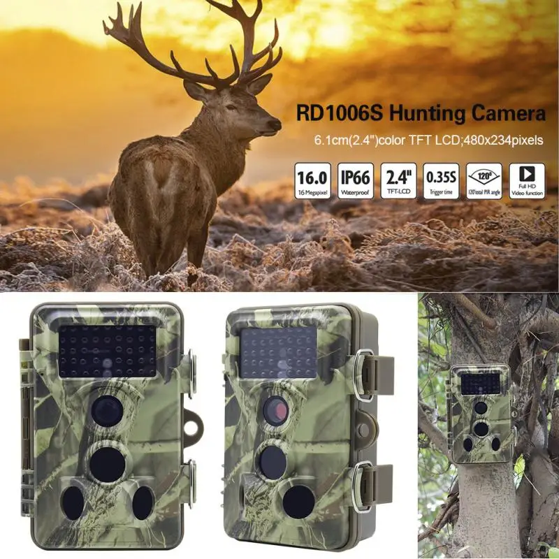 

NEW RD1006S Outdoor Hunting Trail Camera HD 12MP 1080P Wildlife Game Camera 3PIR Lnfrared For Wildlife Monitoring
