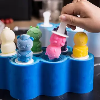 

1PC Creative Food Grade Silicone Ice Cream Mold Ugly Fish Pony Stick Ice Lolly Moulds DIY Popsicle Molds