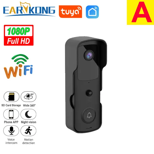 Kust atoom legaal Video Deurbel Camera Wifi Tuyasmart 1080P Hd Security Camera App Intercom  Nachtzicht Oplaadbare Batterij Draadloze Bel - AliExpress Veiligheid en  bescherming